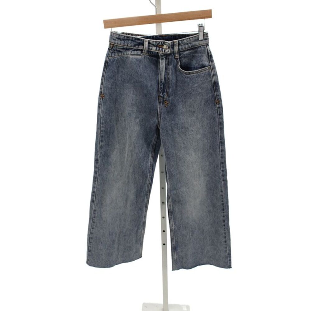 Ksubi Women Cropped High Rise Jeans Blue Cotton Size 25